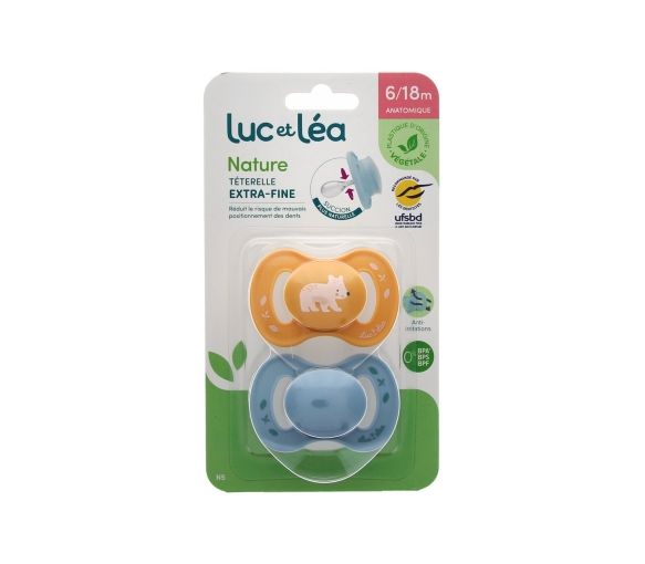 Nature sucettes anatomiques téterelle extra-fine 6-18 mois & Luc et Léa - lot de 2 sucettes - image 2