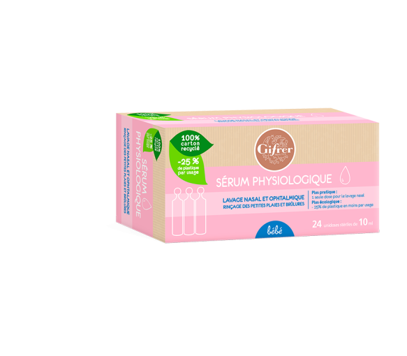 Physiologica sérum physiologique Gifrer - lot de 3 boîtes de 24 unidoses de 10 ml