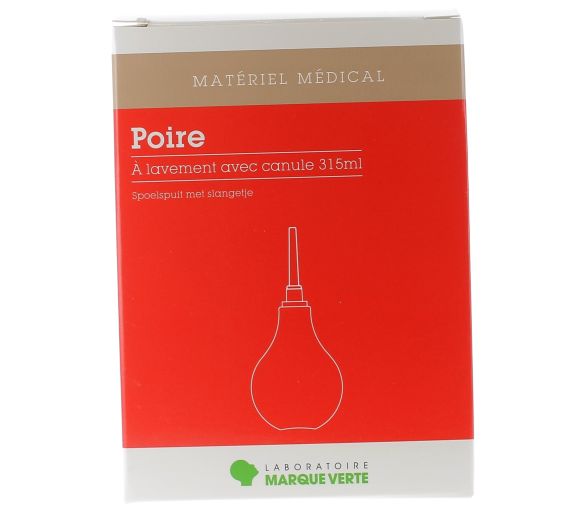Poire à lavement avec canule Marque Verte - poire de 315 ml