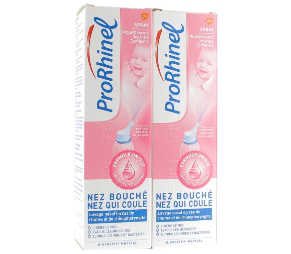 ProRhinel spray nourrissons-Jeunes enfants lavage nasal - lot de 2 sprays de 100 ml