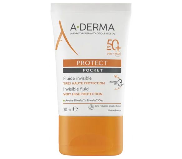 Protect Fluide solaire visage invisible pocket SPF50+ A-derma - tube de 30 ml - image 1