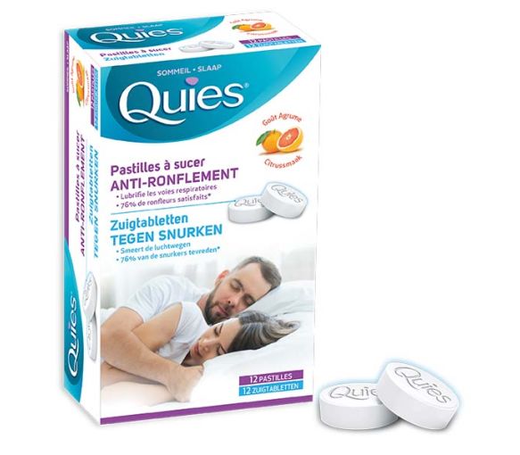 Anti-ronflement pastilles à sucer goût agrume Quies - boite de 12 pastilles