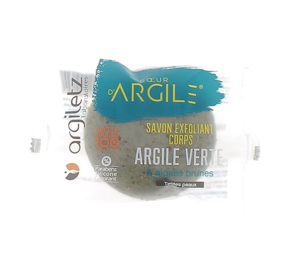 Savon Exfoliant corps argile verte Argiletz - pain de 100 g