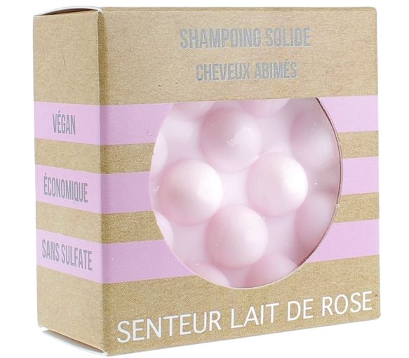 Shampooing Solide Cheveux Abîmés Senteur Lait Rose Valdispharm - pain solide de 55 g