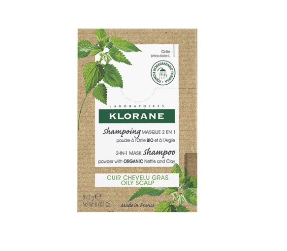 Shampooing masque 2 en 1 cheveux gras Klorane - 8 sachets de 3 g - image 1