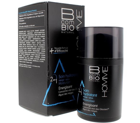 Soin hydratant visage et yeux Homme BcomBIO - flacon pompe de 50 ml