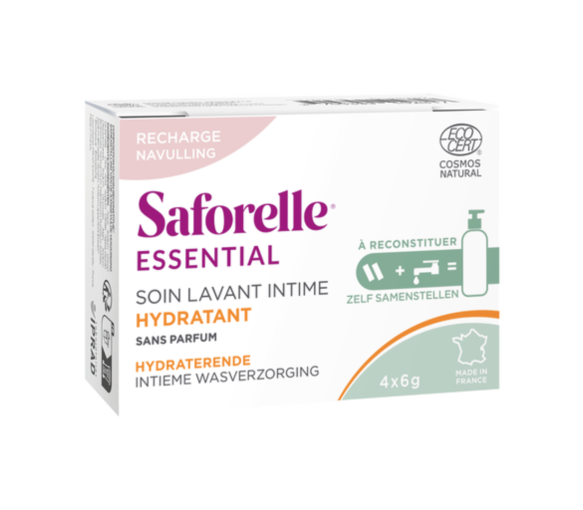 Soin lavant intime hydratant recharge Saforelle - boite de 4 bâtonnets de 6g - image 1