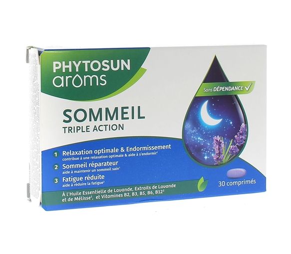 Sommeil triple action Phytosun Arôms - boîte de 30 comprimés