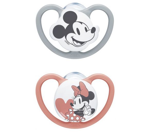 Space Sucette silicone Mickey 6-18 mois NUK - lot de 2 sucettes