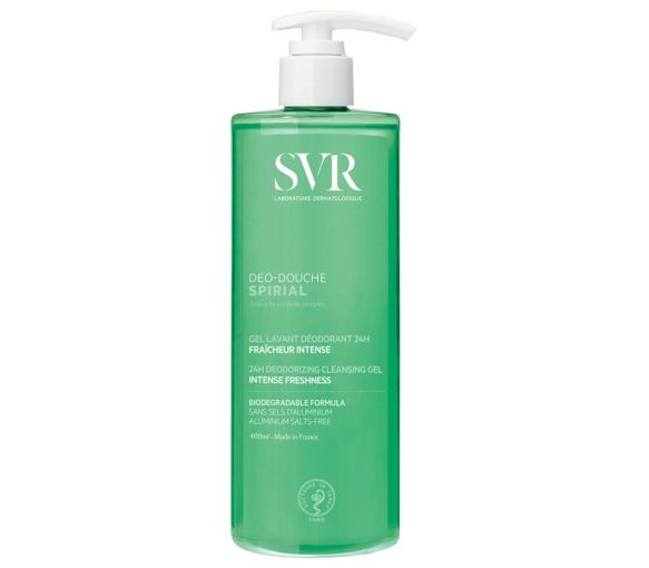 Spirial Déo-douche gel lavant déodorant 24h SVR - flacon-pompe de 400 ml