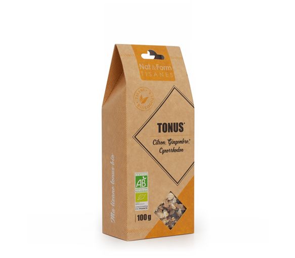 Tisane Tonus Citron, Gingembre, Cynorrhodon Nat & Form - sachet de 100 g