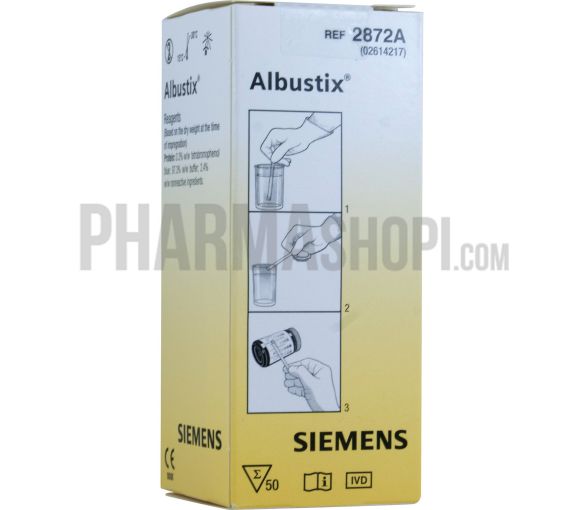 Albustix bandelettes réactives pour analyse d'urine - boite de 50 bandelettes