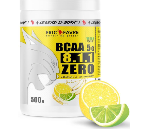 BCAA 8.1.1 zero saveur duo de citrons Eric Favre - pot de 500g