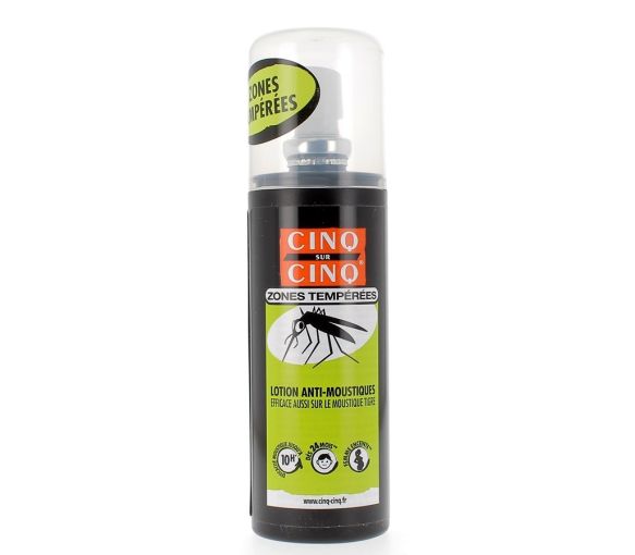 Lotion anti-moustiques zones tempérées Cinq sur cinq - Spray 100 ml