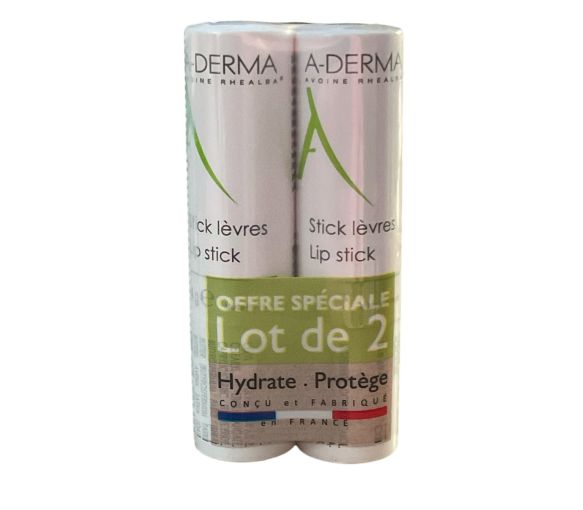 Stick à lèvres duo avoine rhealba A-Derma - offre spéciale lot de 2x4g - image 1