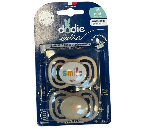 Extra sucettes anatomiques 6mois et + Dodie - lot de 2 sucettes - image 1