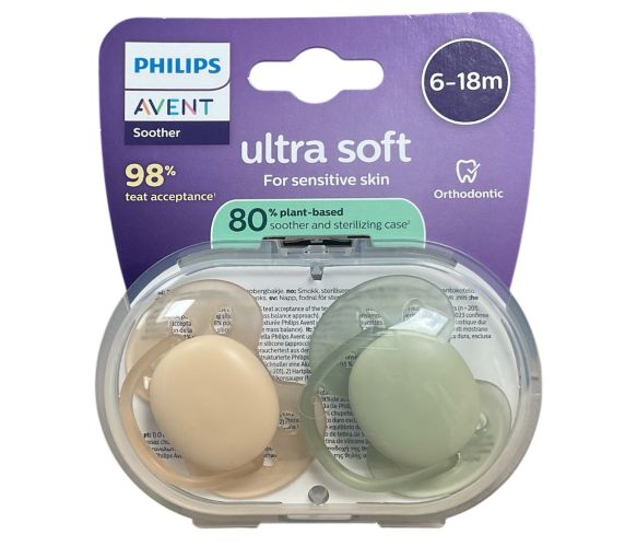 Ultra soft sucette 6-18mois Avent - lot de 2 sucettes - image 1