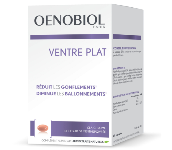 Ventre plat gonflements ballonnements Oenobiol - boite de 60 capsules - image 1