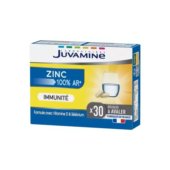 Zinc Immunité Juvamine - boîte de 30 gélules