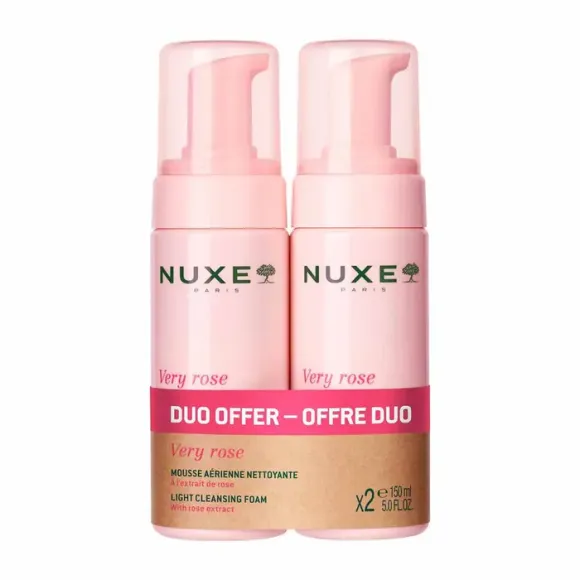 Very Rose Mousse aérienne nettoyante Nuxe - lot de 2 flacons-pompes de 150ml