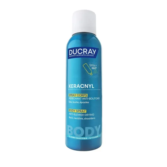 Keracnyl spray corps asséchant anti-boutons Ducray - spray de 150ml
