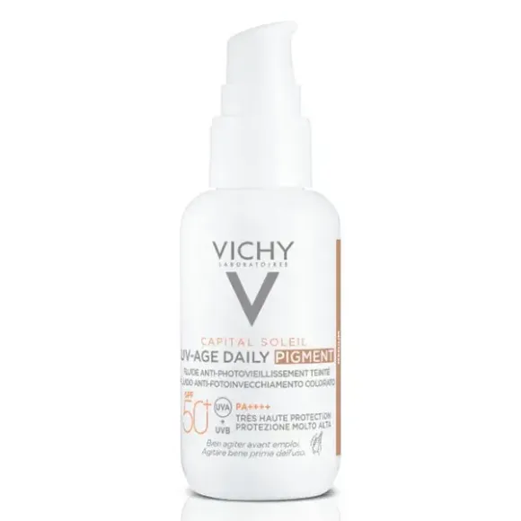 Capital Soleil fluide UV-Age daily Pigment teinté SPF 50+ Vichy - flacon-pompe 40ml 