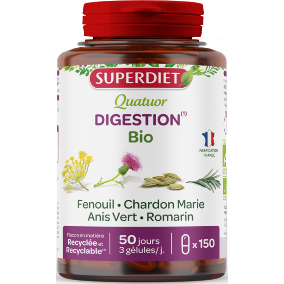 Quatuor digestion bio Super Diet - boite de 150 gélules