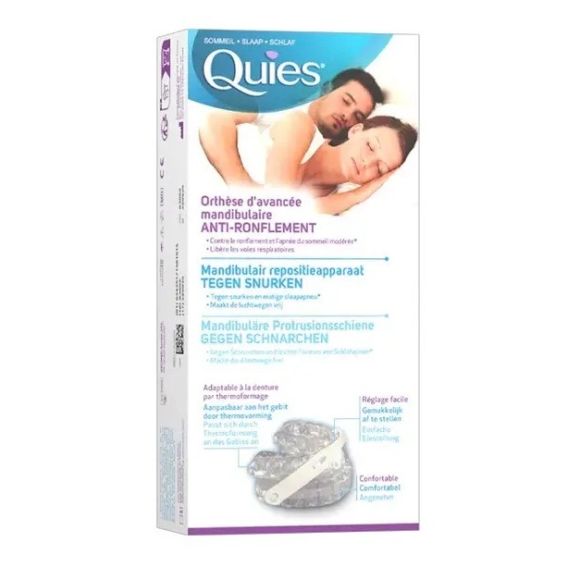 Orthèse d'avancée mandibulaire anti-ronflement Quies - une orthèse