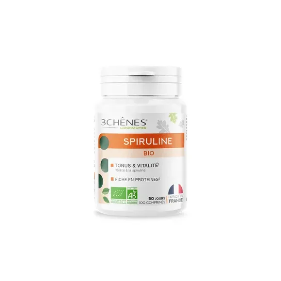 Spiruline Bio 3 Chênes - boîte de 100 comprimés