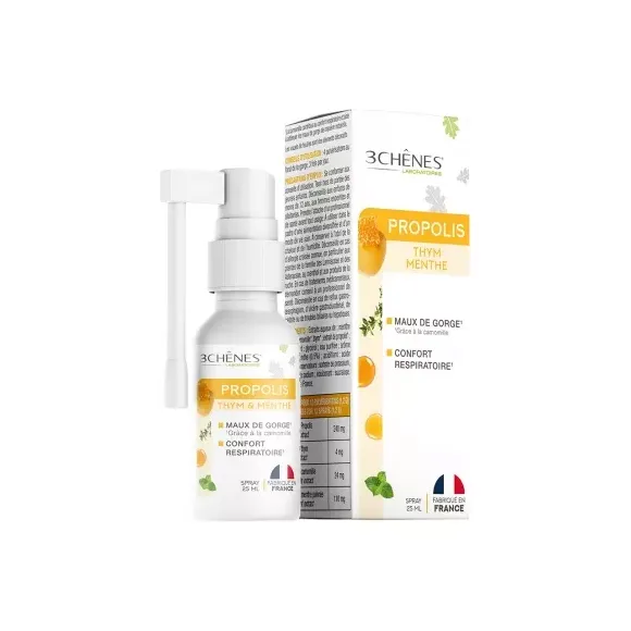 Spray gorge propolis Les 3 Chenes - spray de 25 ml