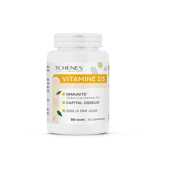 Vitamine D3 2000UI 3C Pharma - pot de 30 comprimés