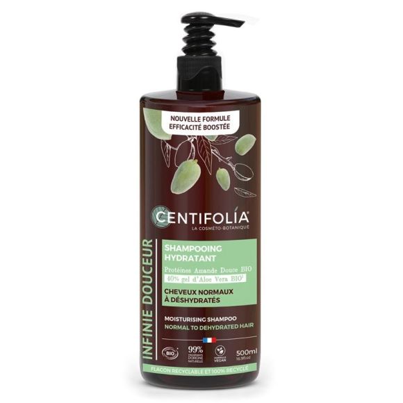 Shampoing hydratant bio Centifolia - flacon-pompe de 500ml