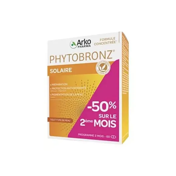 Phytobronz Solaire Arkopharma - boite de 60 capsules offre spéciale