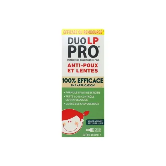 Lotion anti-poux et lentes 1 seul application Duo-LP-Pro - flacon 150 ml