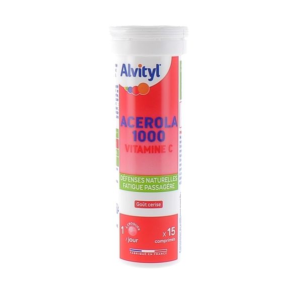 Acérola 1000 Vitamine C Alvityl - tube de 15 comprimés à croquer