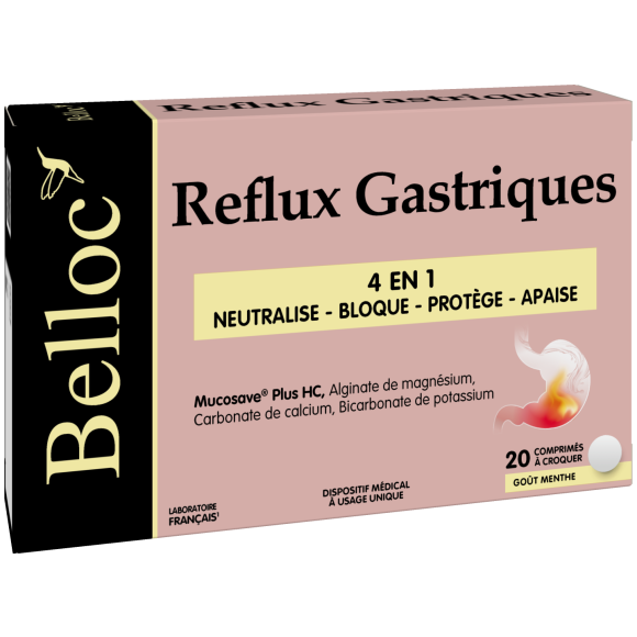 Reflux gastriques Belloc - boite de 20 comprimés à croquer