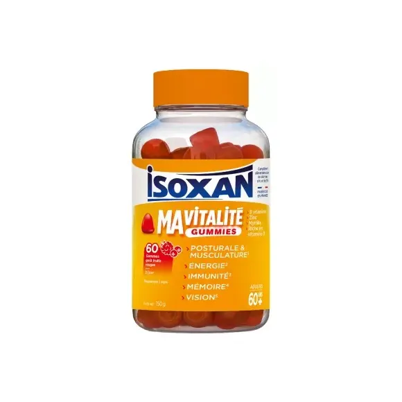 Isoxan Ma vitalité gummies 60 ans+ goût fruits rouges - pot de 60 gommes