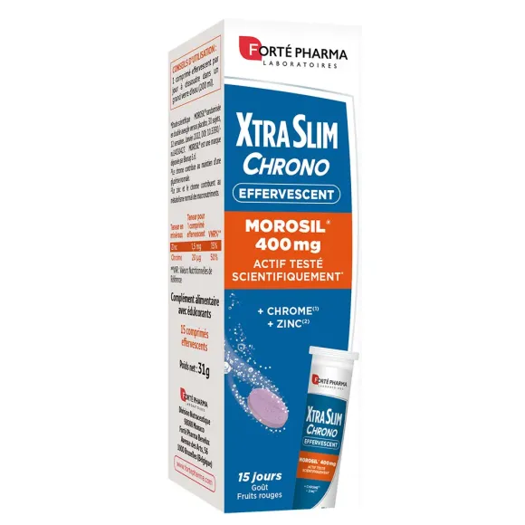 XtraSlim Chrono effervescent morosil Forté Pharma - tube de 15 comprimés effervescents