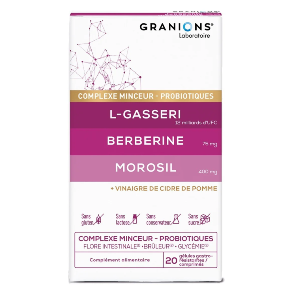 Complexe minceur probiotiques Granions - boite de 20 gélules + 20 comprimés 