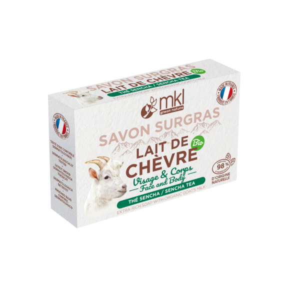Savon surgras au lait de chèvre bio thé sencha MKL Green Nature - pain de 100g