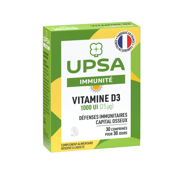 Immunité Vitamine D3 1000 UI Upsa - boite de 30 comprimés