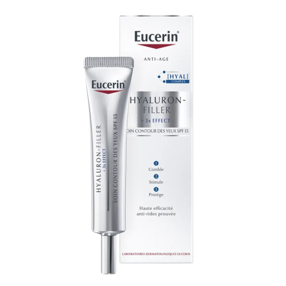 Hyaluron-filler soin contour des yeux 3x effect SPF 15 Eucerin - tube de 15 ml