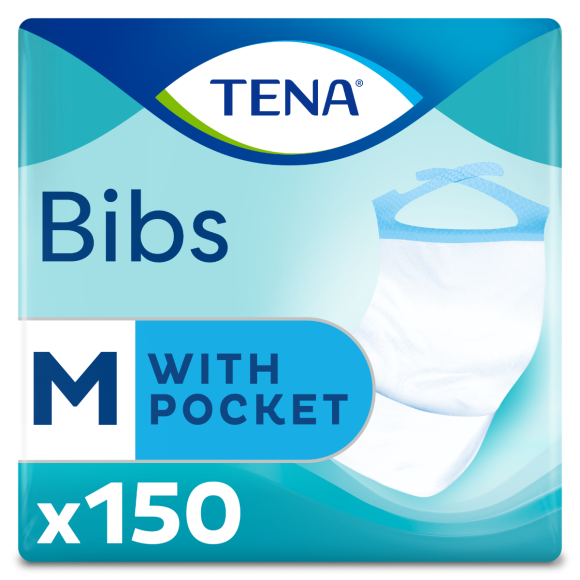 Bibs protections pour repas 37x46 cm taille M Tena - paquet de 150 protections