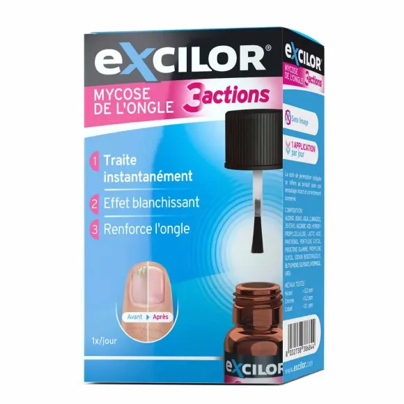 Mycose de l'ongle 3 actions Excilor - flacon de 7ml