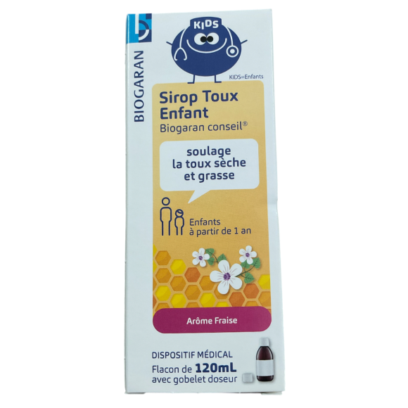 Biogaran conseil Sirop toux enfant arôme fraise - flacon de 120ml
