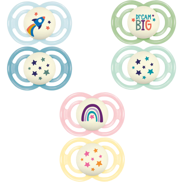 Sucette perfect nuit silicone tendance 18 mois+ MAM - 2 sucettes
