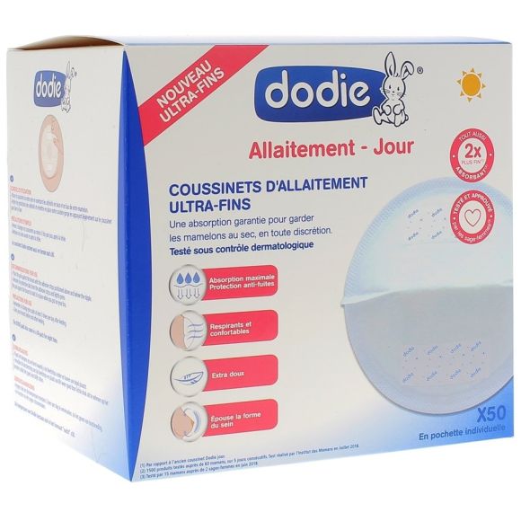 Coussinets d'Allaitement Ultra-fins Jour Dodie - boîte de 50 coussinets