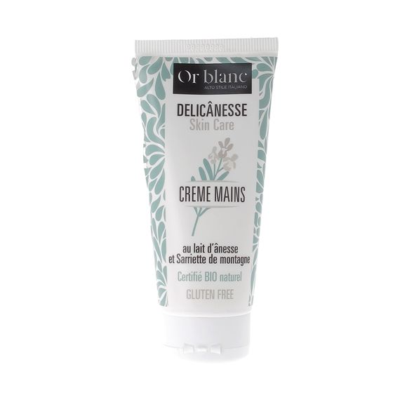 Delicânesse Crème mains au lait d'ânesse bio Or Blanc - tube de 100ml