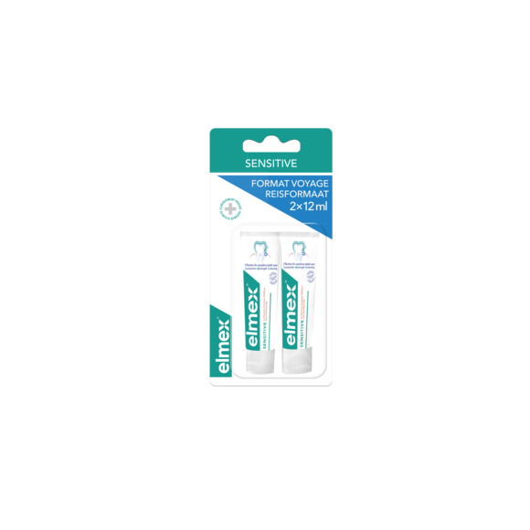 Dentifrice Sensitive format voyage Elmex - lot de 2 tubes de 12ml