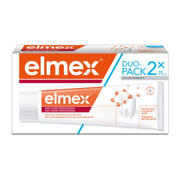 Dentifrice anti-carries professional Elmex - lot de 2 tubes de 75 ml